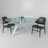 Arc table and chair