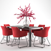 Ubang Dining table and chair with plum flower