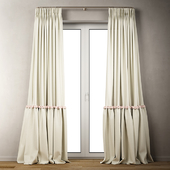 Сotton draped curtains with ruffles / Curly curtains with ruffles