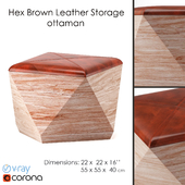 hey Brown leather storage ottaman
