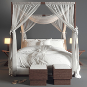 Desert Modern Canopy Bed Ralph Lauren (vray GGX)