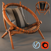 Armchair Devil Wood  Woven