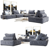 Element Club sofa with pouf