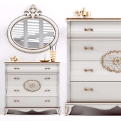 A set of dressers, mirrors and sconces Carpanese