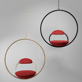 Hanging hoop chair brushed brass