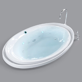 KOHLER “Purist” bath with spa package and reversible drain
