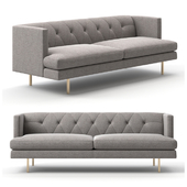 CB2 - Avec gray sofa with brass legs