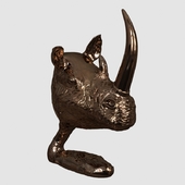 Rhino bronze head