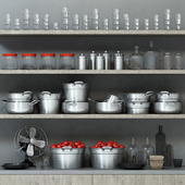 Decorative set for the kitchen in the industrial style