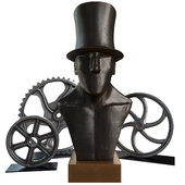 Gentleman with Stovepipe Hat Bust