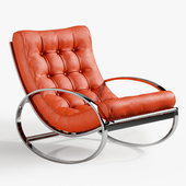 Renato Zevi Chrome & Leather Rocking Chair