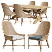 Keeling woven side chair and farmington rectangular dinning table