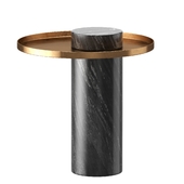 Pillar Side Table in Black Marble & Brushed Gold design by Nuevo