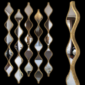 Single Gold Teardrop Panel Mirror