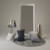 Decorative set wiht mirror and coffee tables