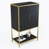 Crate and Barrel Oxford Black Bar Cabinet