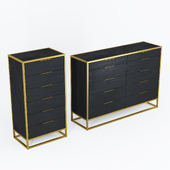 Crate and Barrel Oxford Black Tall Dresser & Chest