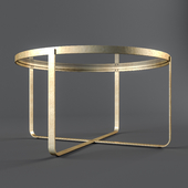 Round Glass and Brass Coffee Table
