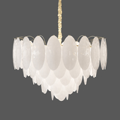 Murano frosted glass leaves Chandelier by Mazzega