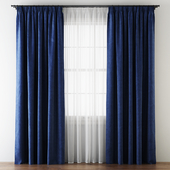 Hovering Velvet Tape Curtains with Tulle