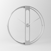 KARE Design Wall Clock Clip Silver Ø107cm