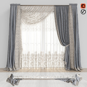 Curtains with lace.