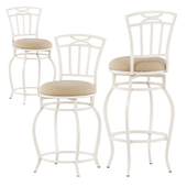 Silver Orchid Metal Barstool White x2 size