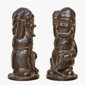 Figurine "Gnome with a lantern and a pickaxe"