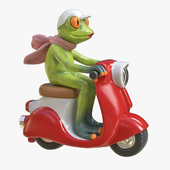 Figurine "Frog on a scooter"