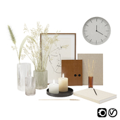 Decorative set with grass and candles