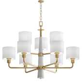 Palacio Collection 9-Light Vintage Gold Chandelier with Shade