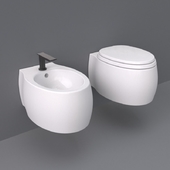 Agape Pear 2 WC and bidet wall-mounted