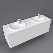 Beyond by roca base unit with four drawers and double bowl SURFEX® basin