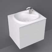 Beyond by Roca base unit with two drawers and basin 600x505x525