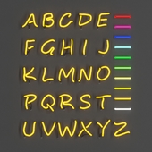 Modular Neon Alphabet Letters