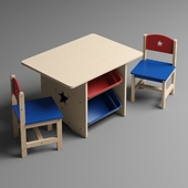 Детский стол с ящиками и двумя стульями KidKraft Star Table & Chair Set