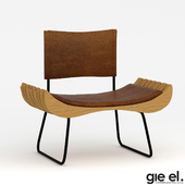 ORGANIQUE wooden armchair on skids FST0280