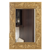 Hamilton Hills Large Gold Antique Inlay Baroque Styled Framed Mirror | Aged