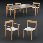 Roda Teka Dining Table and Chair