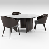 Wedge Table + Lawson chair dining set
