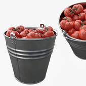 Bucket with tomatoes