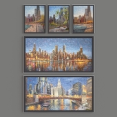 картины художника  E. J. Paprocki. серия CHICAGO CITYSCAPES (21 картина)