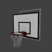 Basketball backboard with basket