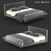 Двухспальная, серая кровать PostureLoft Mornington от Overstock