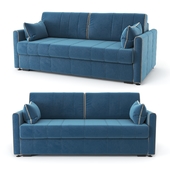 Прямой, синий диван-кровать Риммини, велюровый