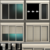 Раздвижные витражные окна с рольставни