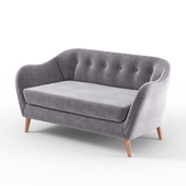 Direct, gray, double sofa DAVEN from BUT, in the Scandinavian style.