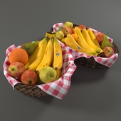 Ротанговые корзины с фруктами