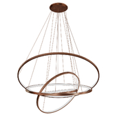 Full Orbit Wide Satin Bronze 4-Light LED Pendant