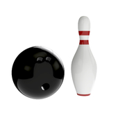 Bowling ball and pin